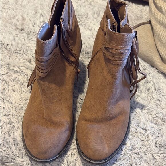 Brown Suede Ankle Boots - Picture 1 of 5